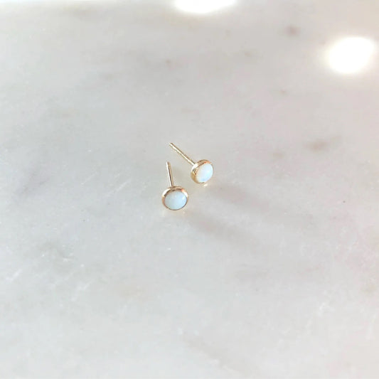 Opal Stud Earrings - Gold Fill