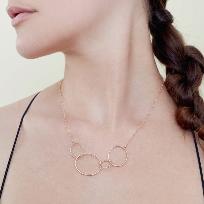 Gold Organic 4-Loop Statement Necklace