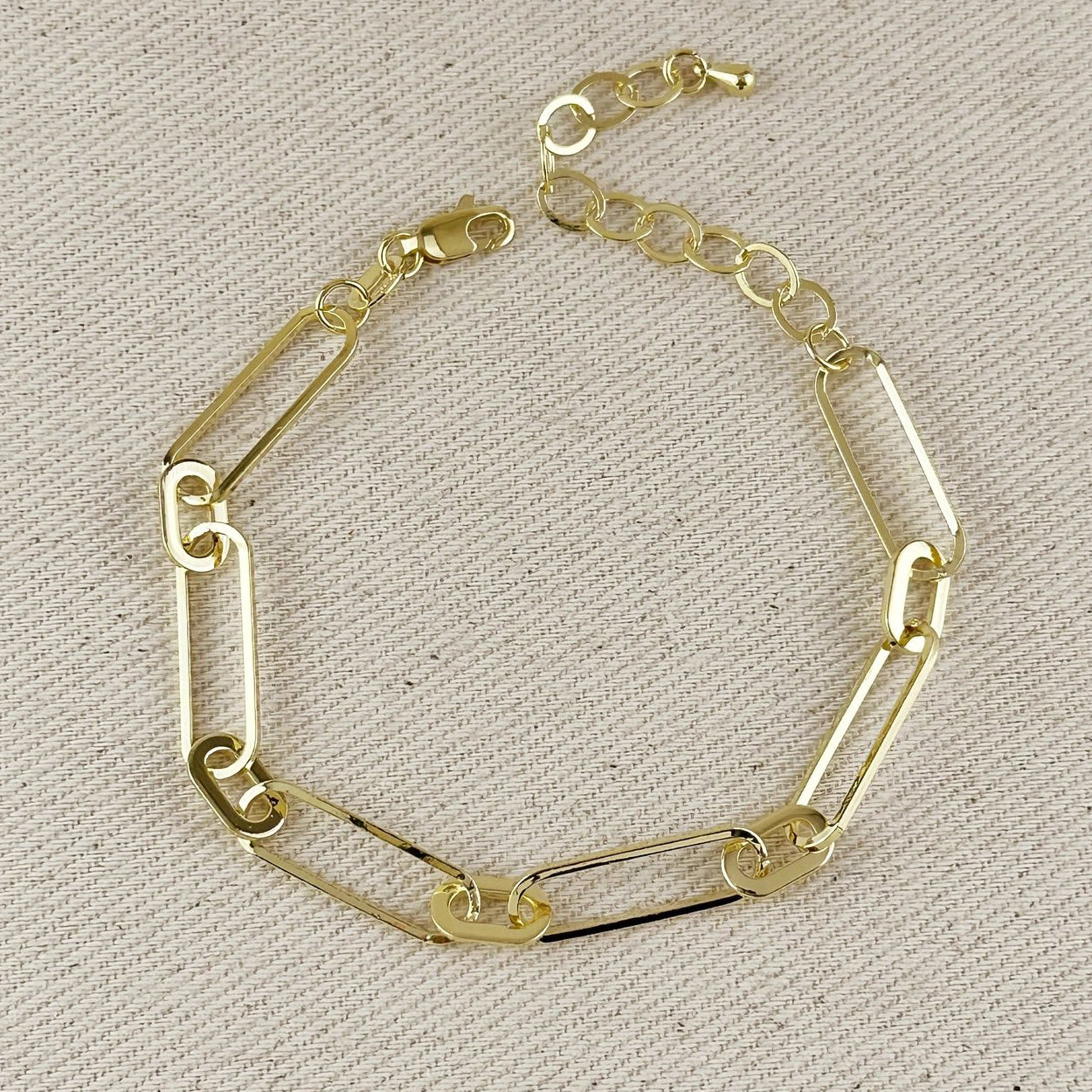 Oversized Paperclip Chain Bracelet - Gold Fill