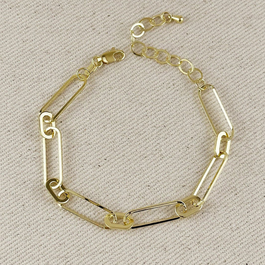 Oversized Paperclip Chain Bracelet - Gold Fill