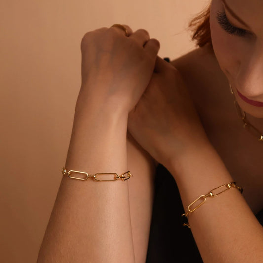 Oversized Paperclip Chain Bracelet - Gold Fill
