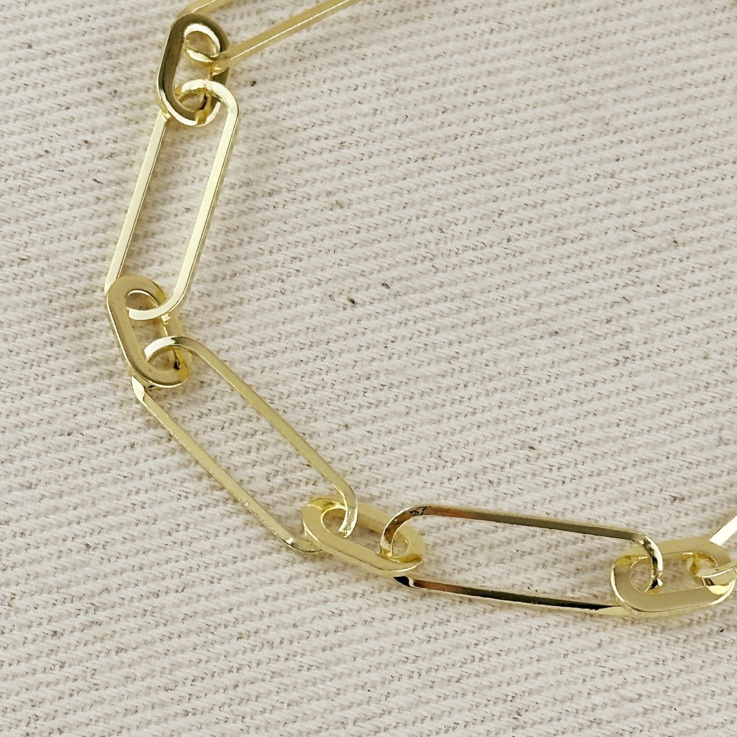 Oversized Paperclip Chain Bracelet - Gold Fill