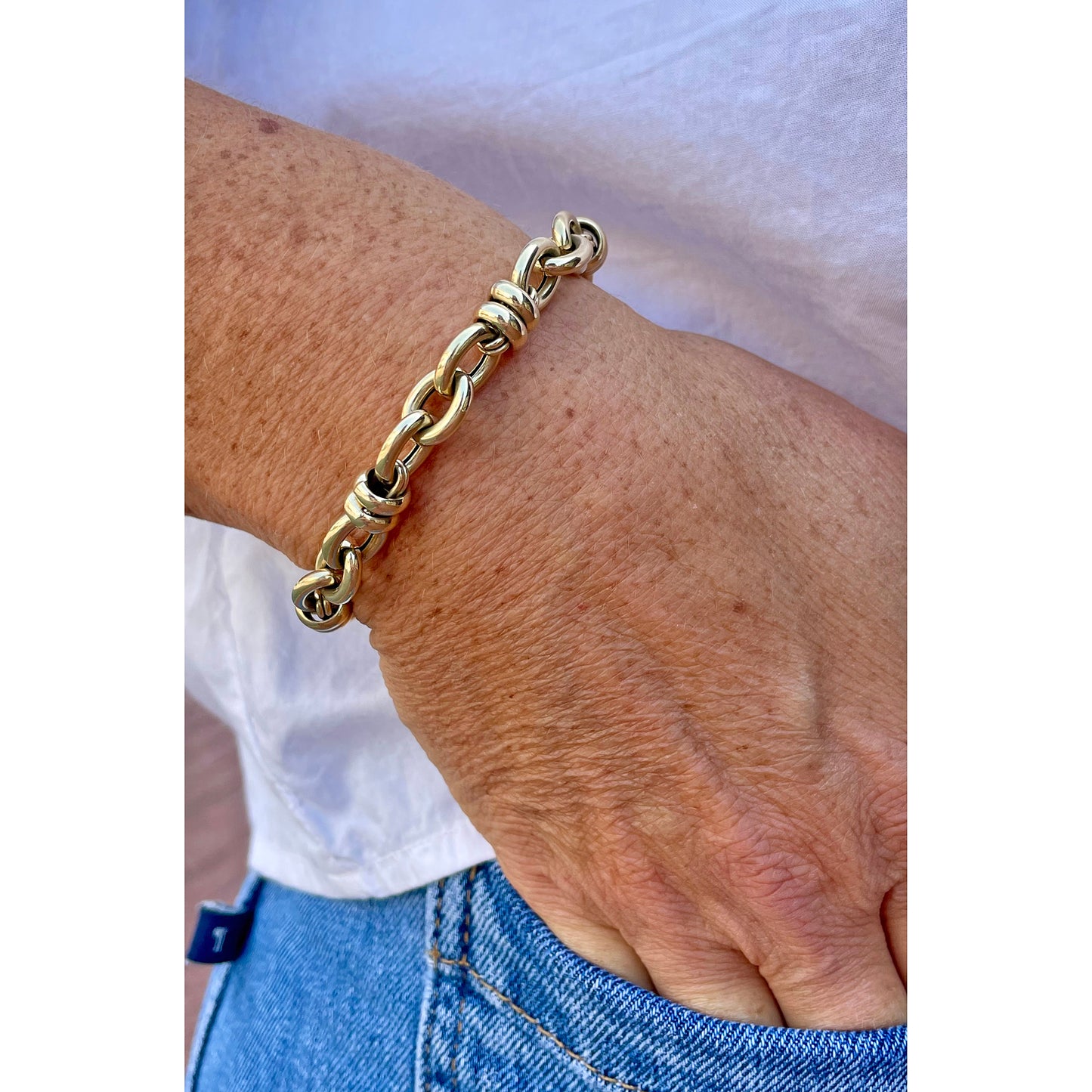 14k Gold Chunky Link Bracelet