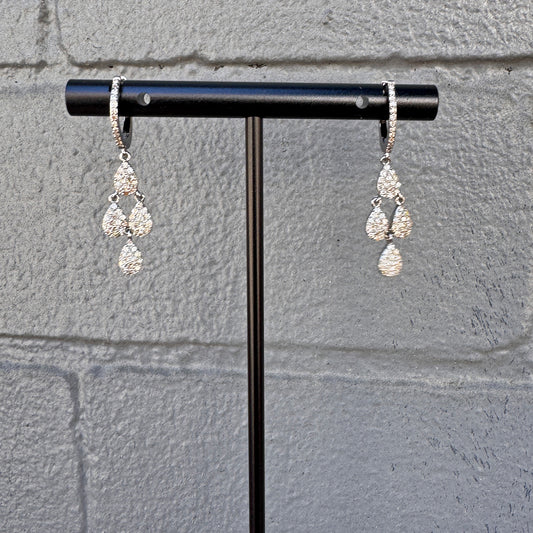 Oxidized Sterling Silver + Diamond Mini Chandelier Earrings