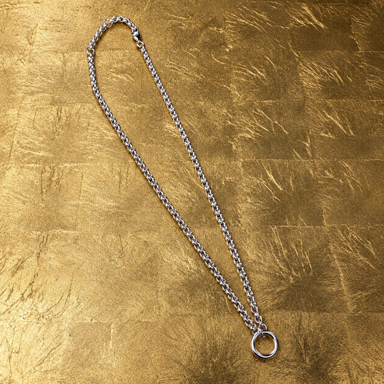Oxidized Sterling Silver Rolo Chain with Carabiner