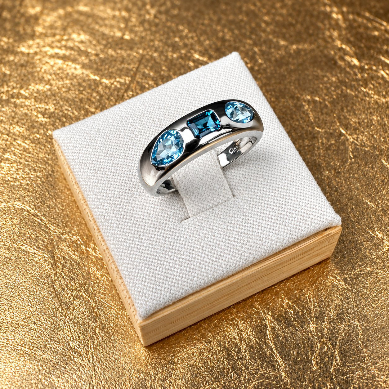Swiss + London Blue Topaz Sterling Silver Dome Ring