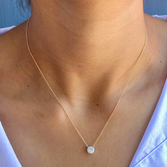 Two Little Circles Mixed Metal Necklace