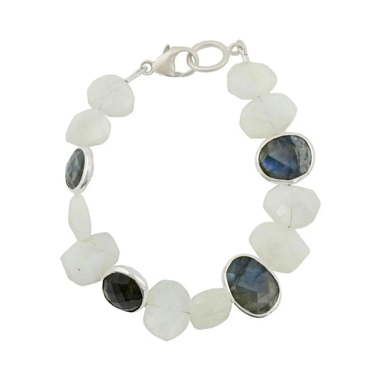 Moonstone + Labradorite Gemstone Bracelet