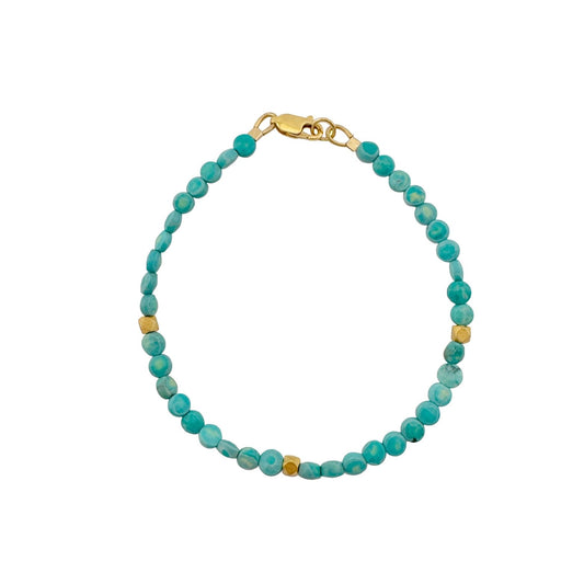 Turquoise Beads Bracelet – Gold Vermeil