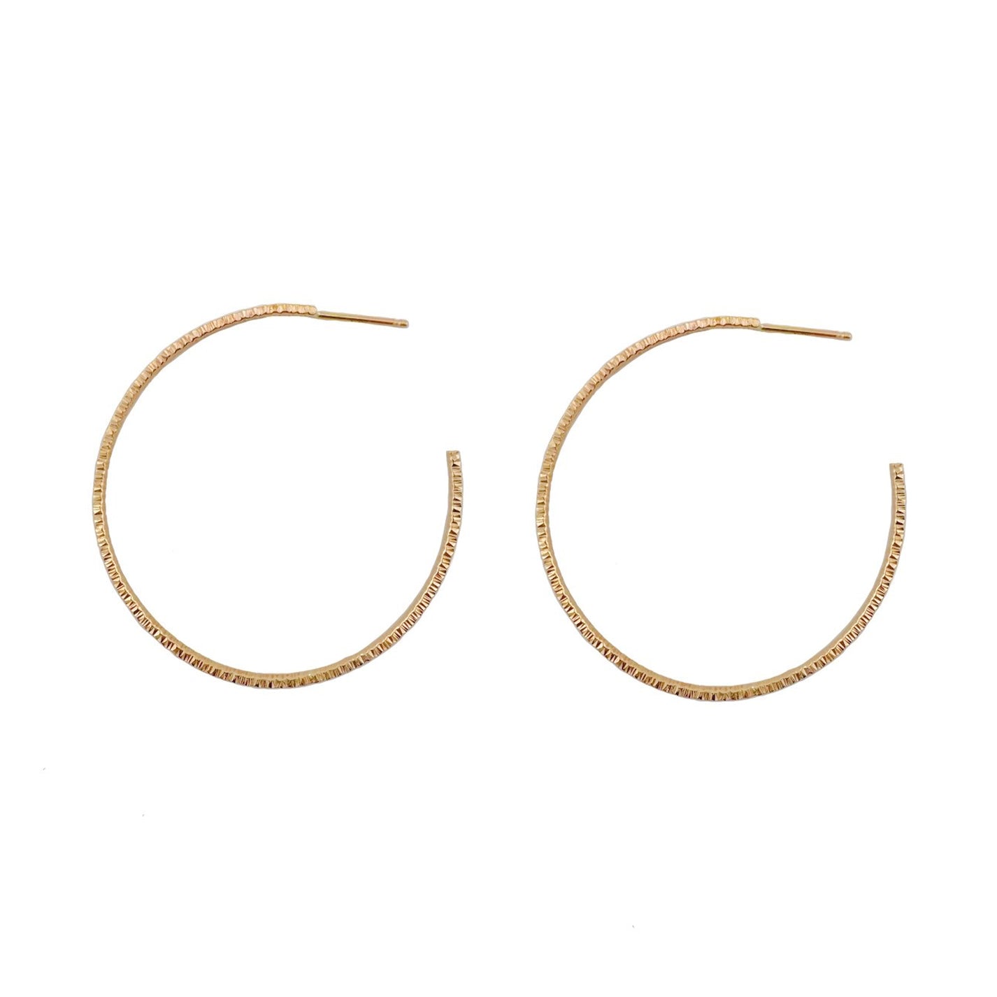 Textured Large Hoop Earrings (select material)