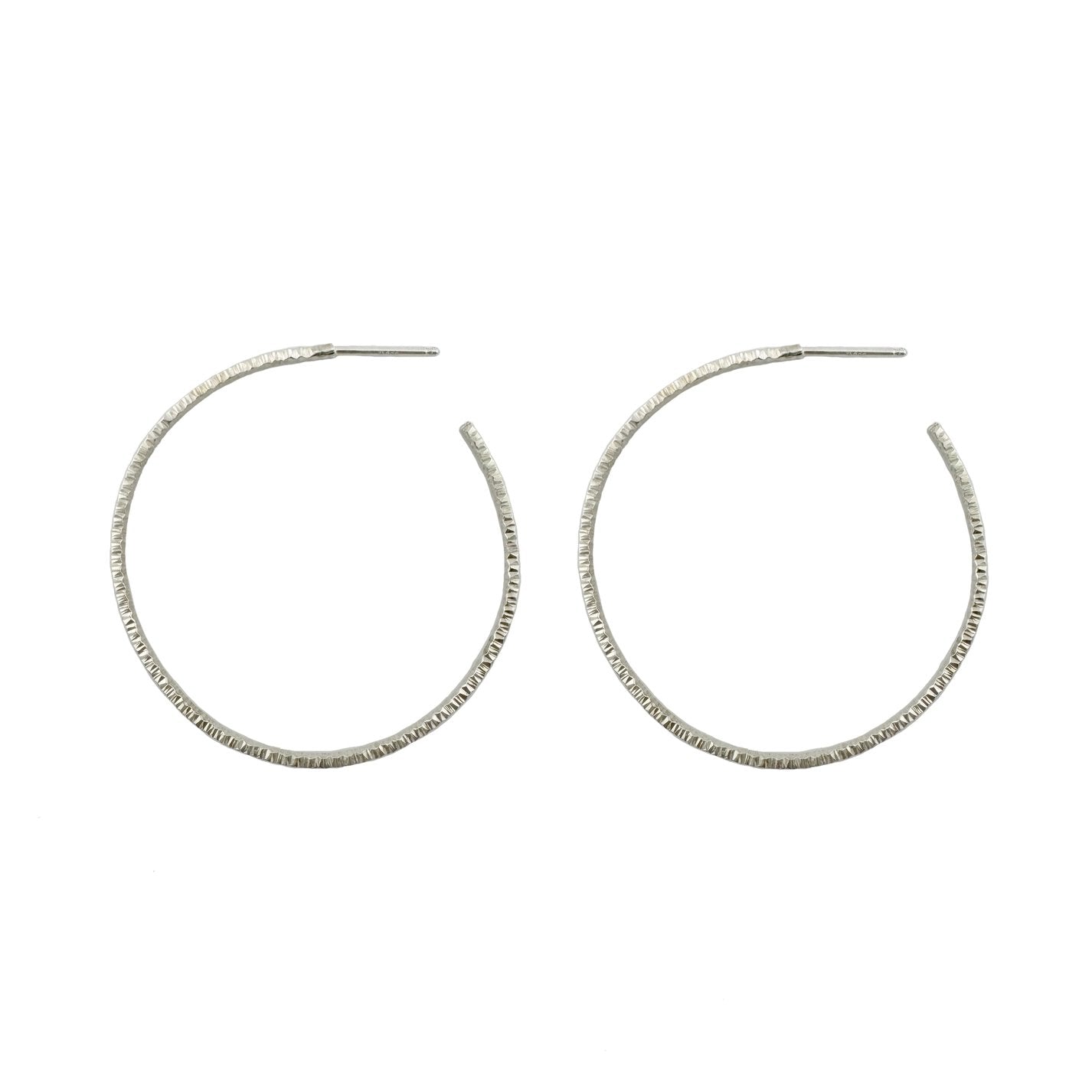 Textured Large Hoop Earrings (select material)