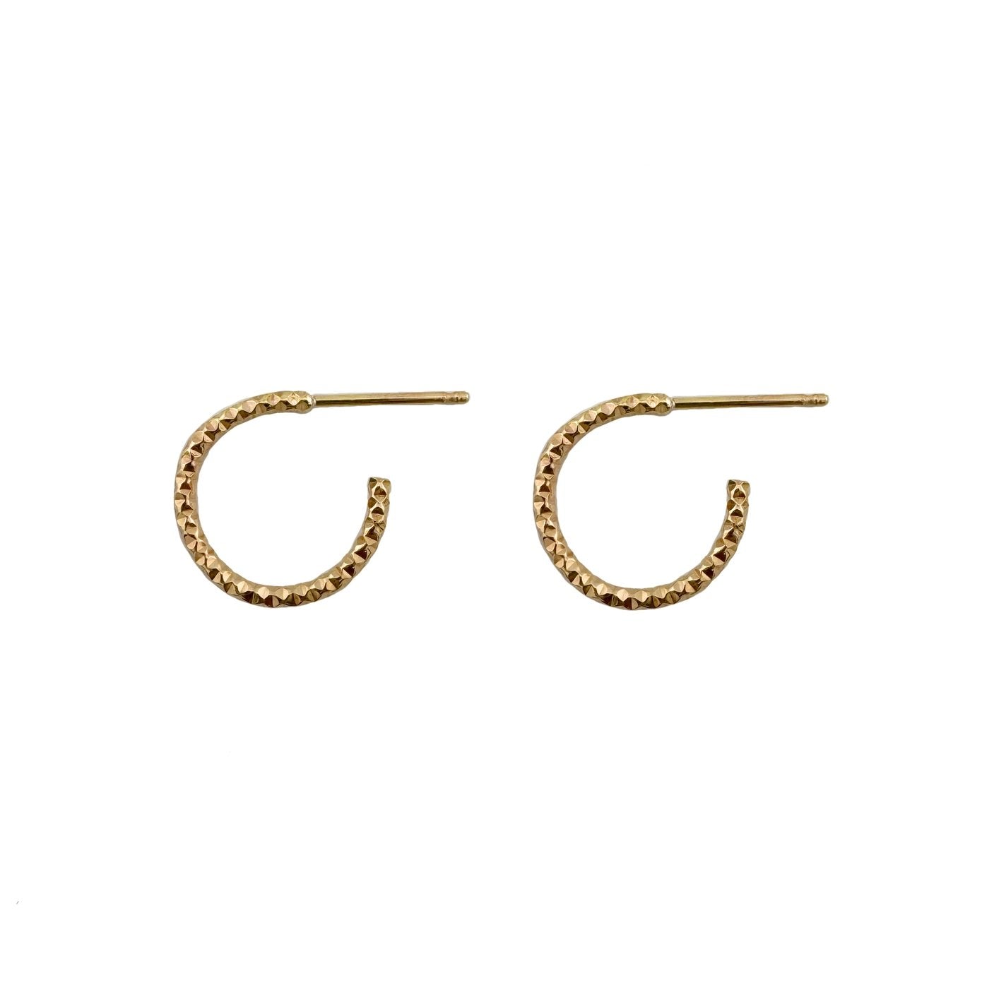 Textured Mini Hoop Earrings (select material)