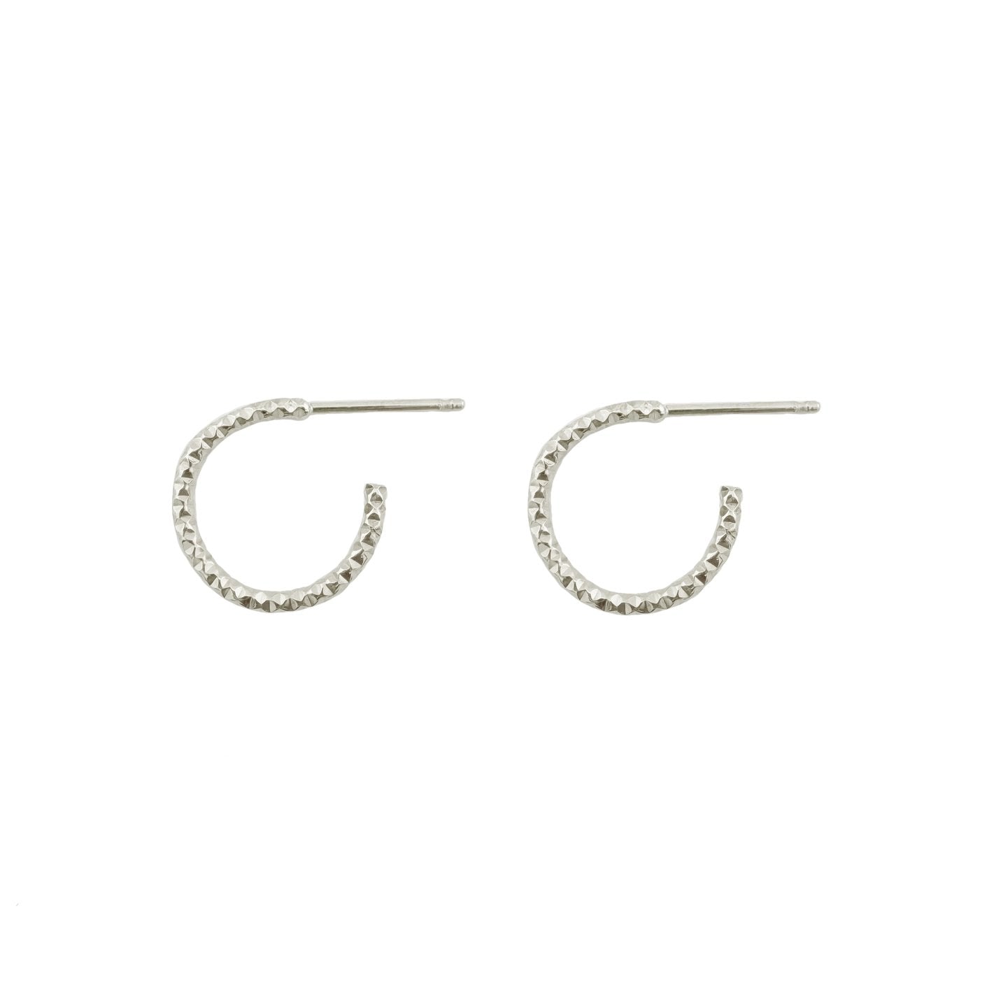 Textured Mini Hoop Earrings (select material)