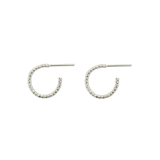 Textured Mini Hoop Earrings (select material)