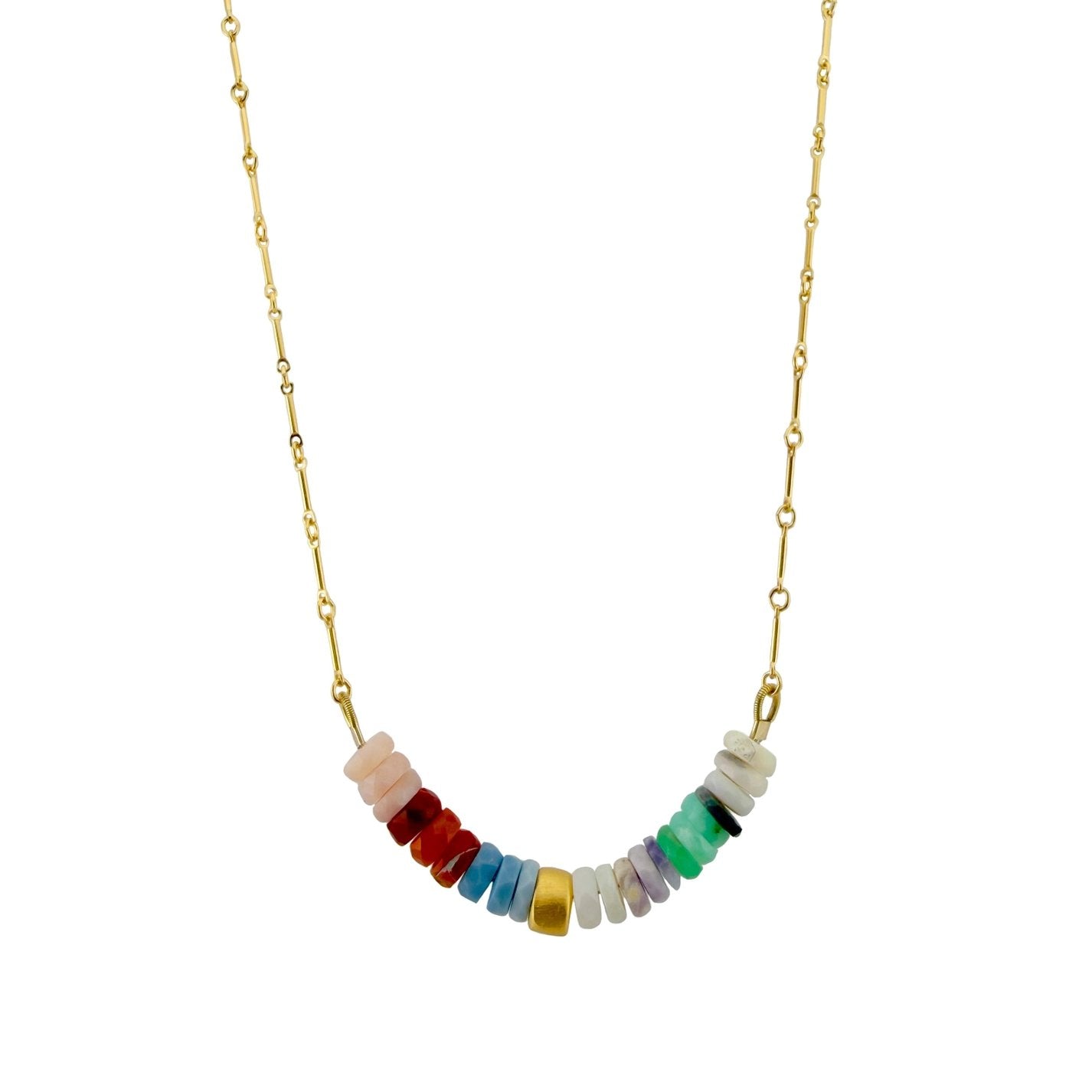 Stacked Opals Necklace - Gold Vermeil