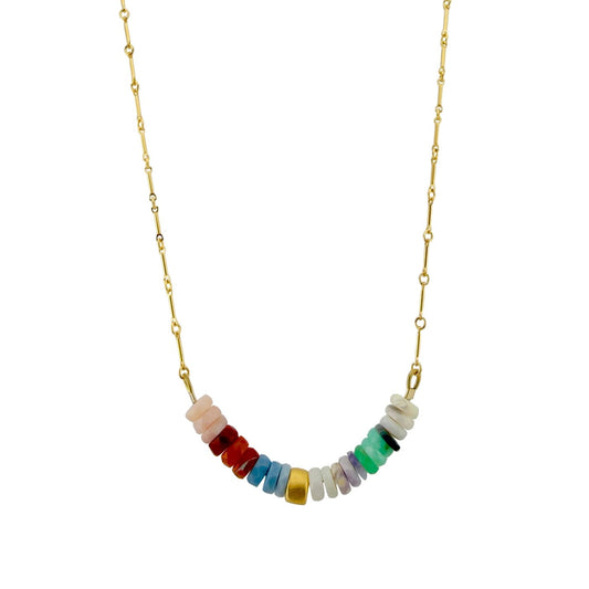 Stacked Opals Necklace - Gold Vermeil