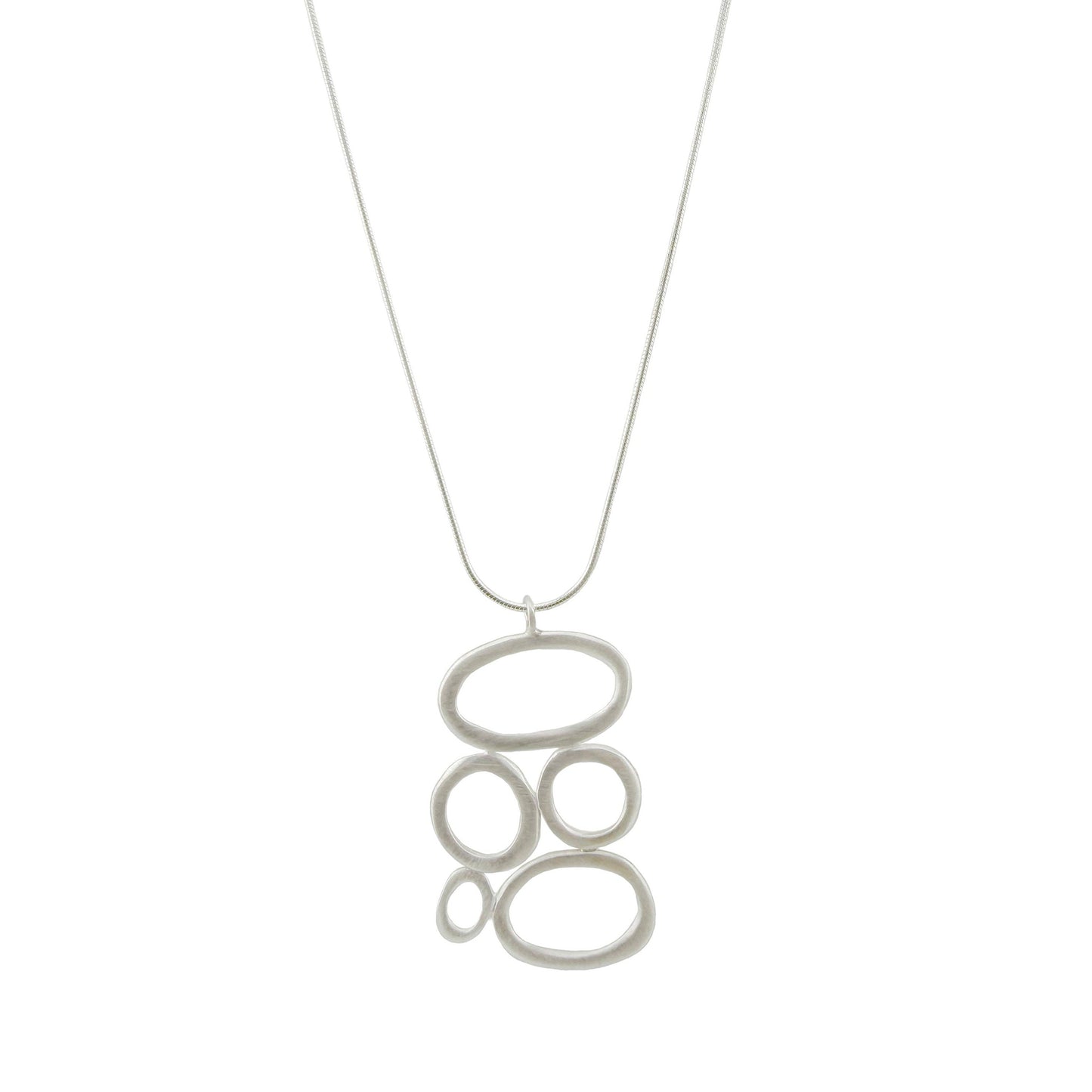 Multi Ovals Pendant Necklace - Sterling Silver