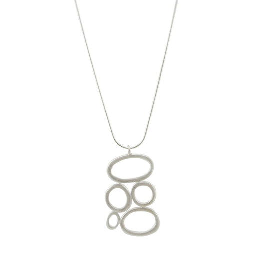 Multi Ovals Pendant Necklace - Sterling Silver