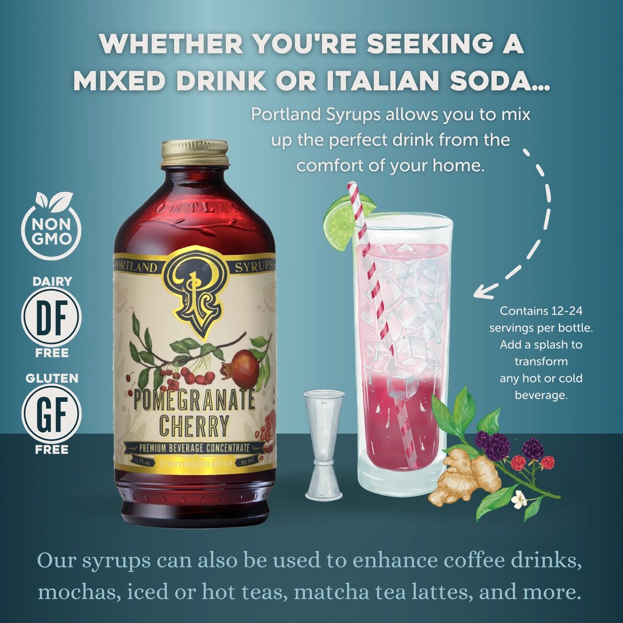 Pomegranate Cherry Infusion Syrup - 12 oz.
