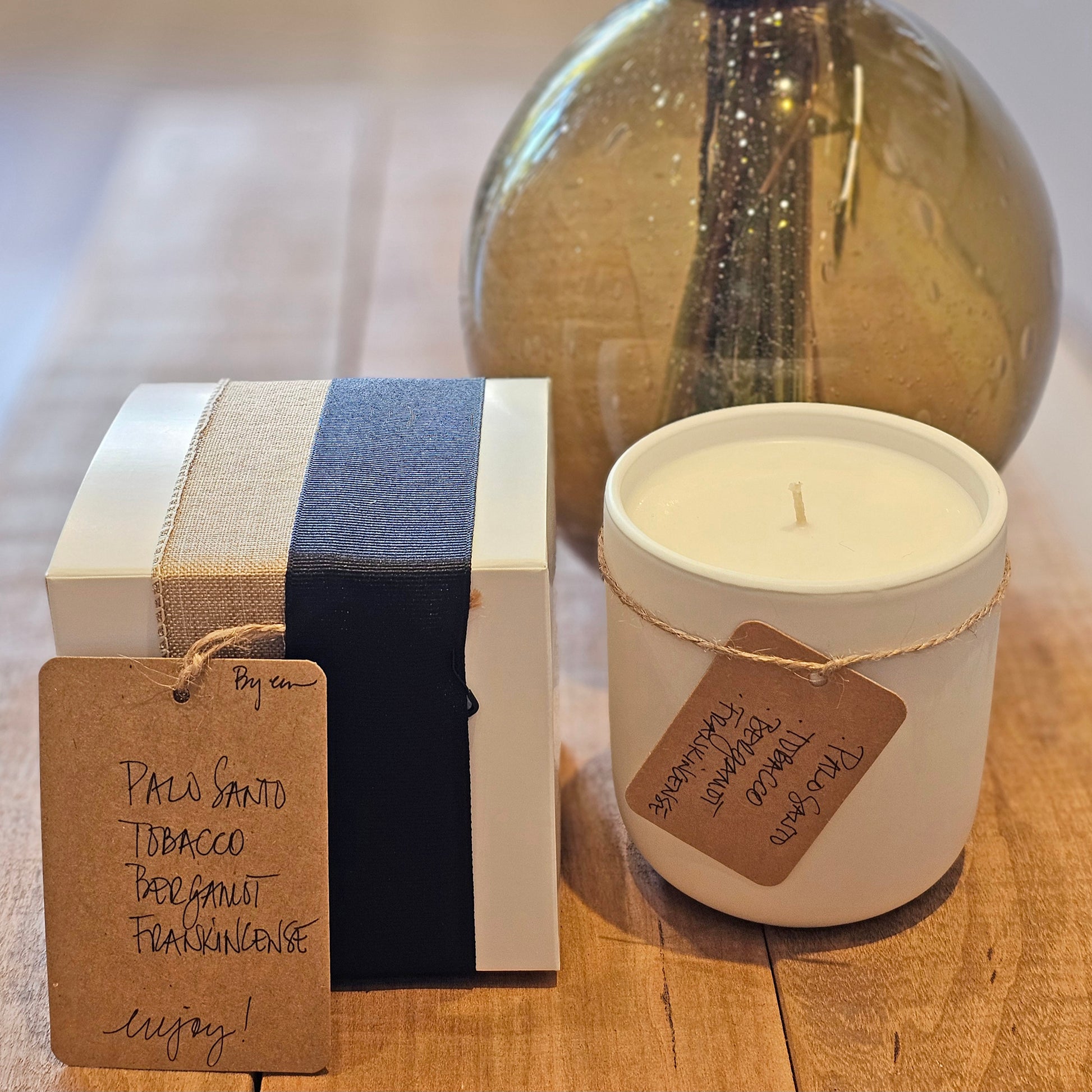 Coconut Blend Wax Candle - Palo Santo | Tobacco | Bergamot | Frankincense