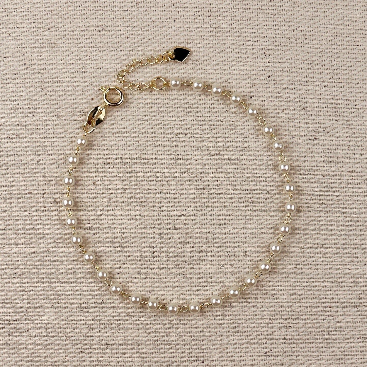 Simulated Pearl Bracelet - Gold Fill