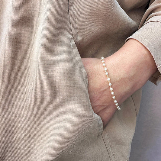 Simulated Pearl Bracelet - Gold Fill