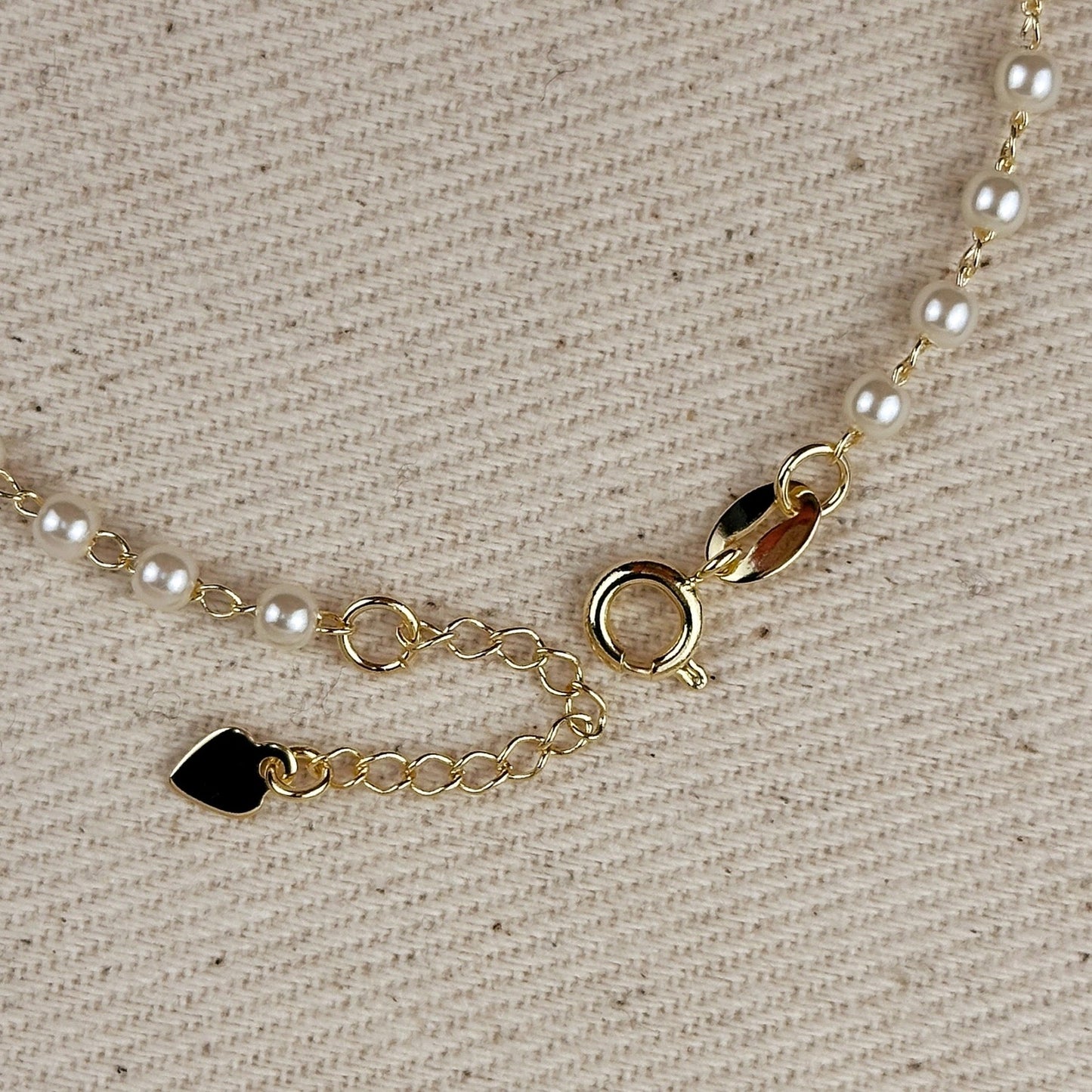 Simulated Pearl Bracelet - Gold Fill