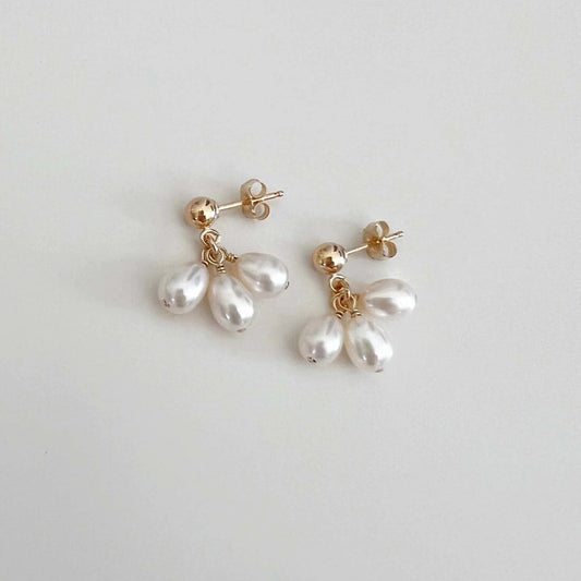 Pearl Petals Stud Earrings