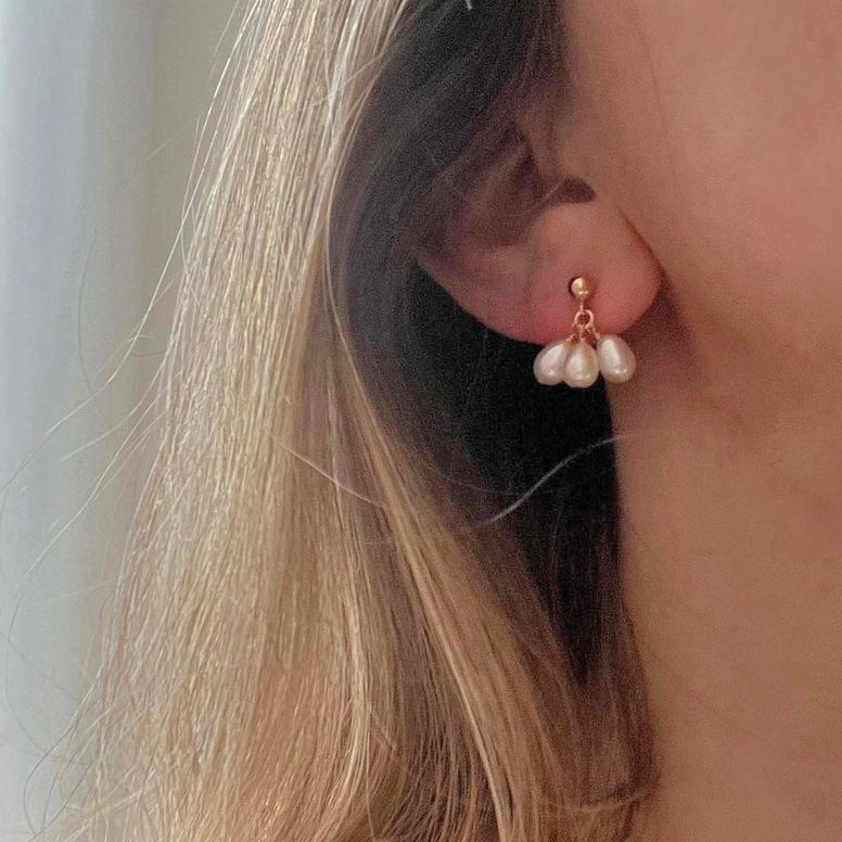 Pearl Petals Stud Earrings