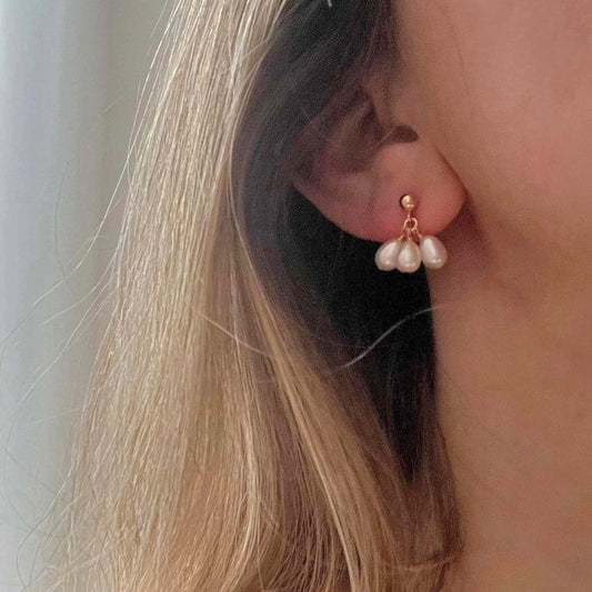 Pearl Petals Stud Earrings