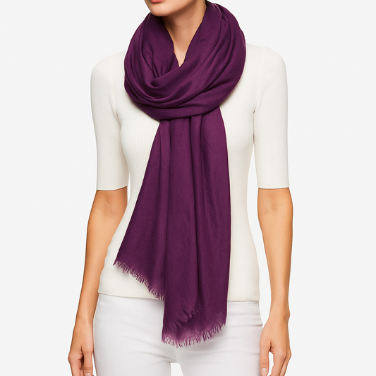 Cashmere Whisper Featherweight Scarf - Plum