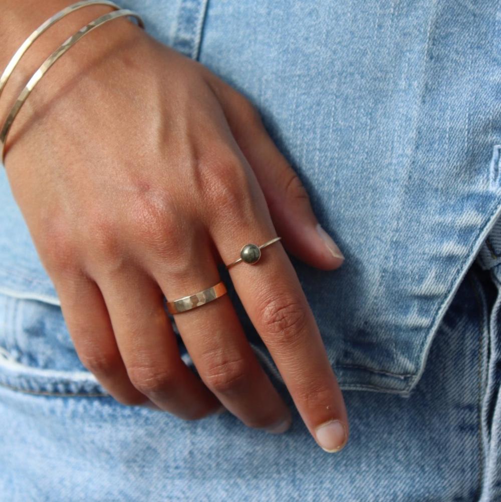 Pyrite Ring - Sterling Silver