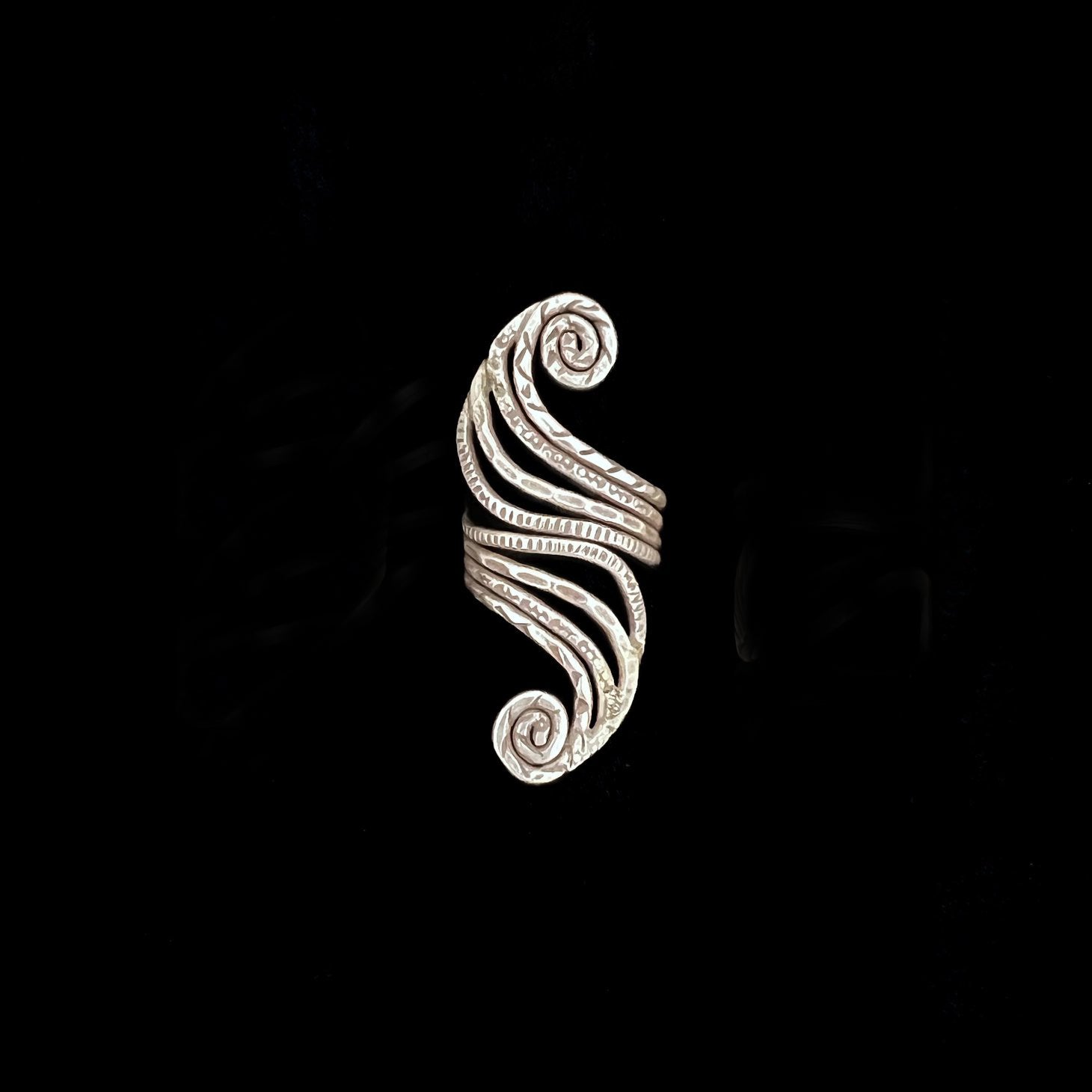 Silver Cosmic Energy Swish Statement Ring