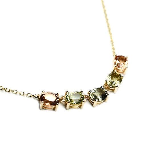 14k Gold + Golden Green Sapphire 'Royal Mile' Necklace