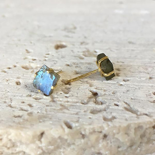 Gemstone Stud Earrings - Labradorite