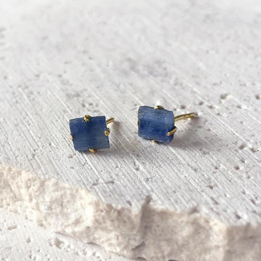 Gemstone Stud Earrings - Kyanite