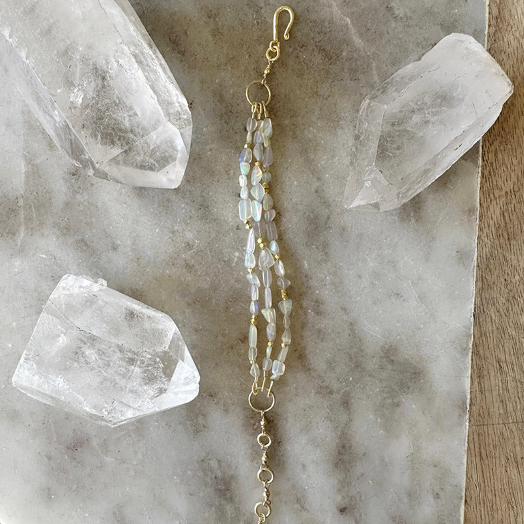 Triple Strand Australian Opal Bracelet