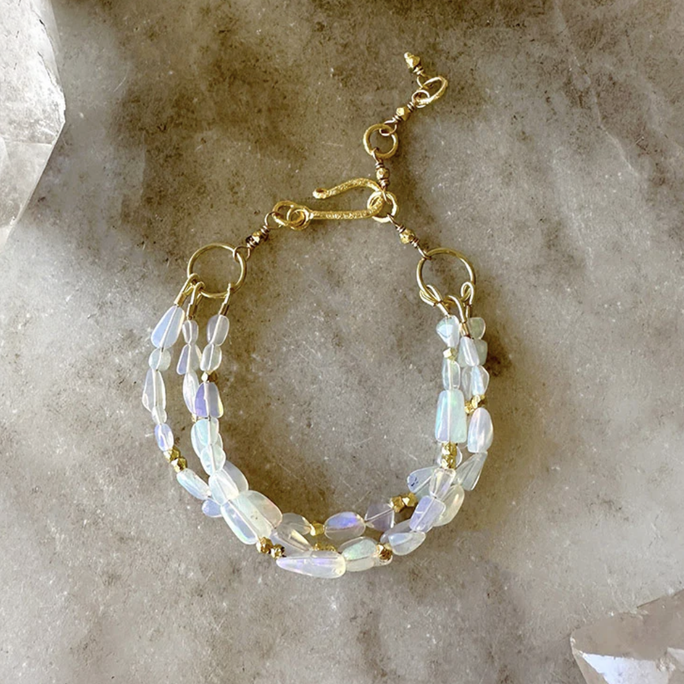 Triple Strand Australian Opal Bracelet