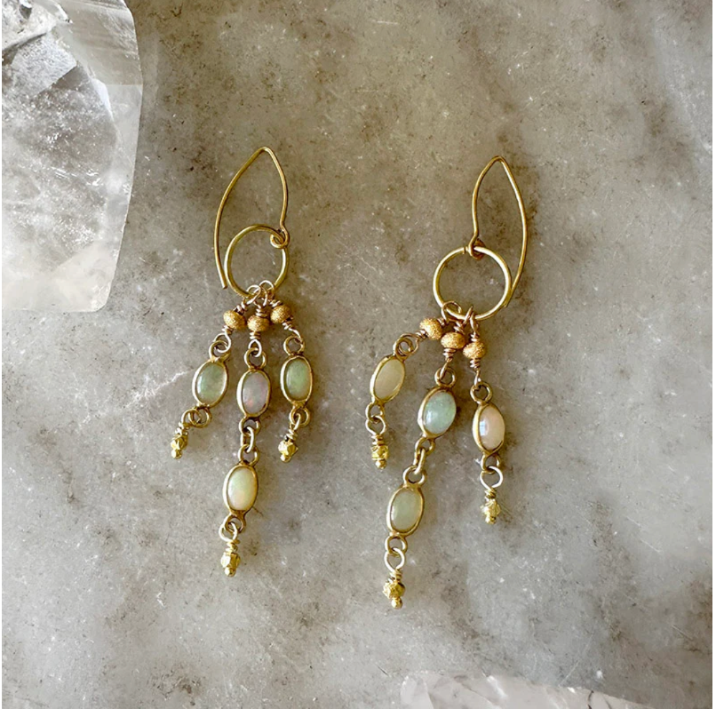 Australian Opal Cascade Earrings