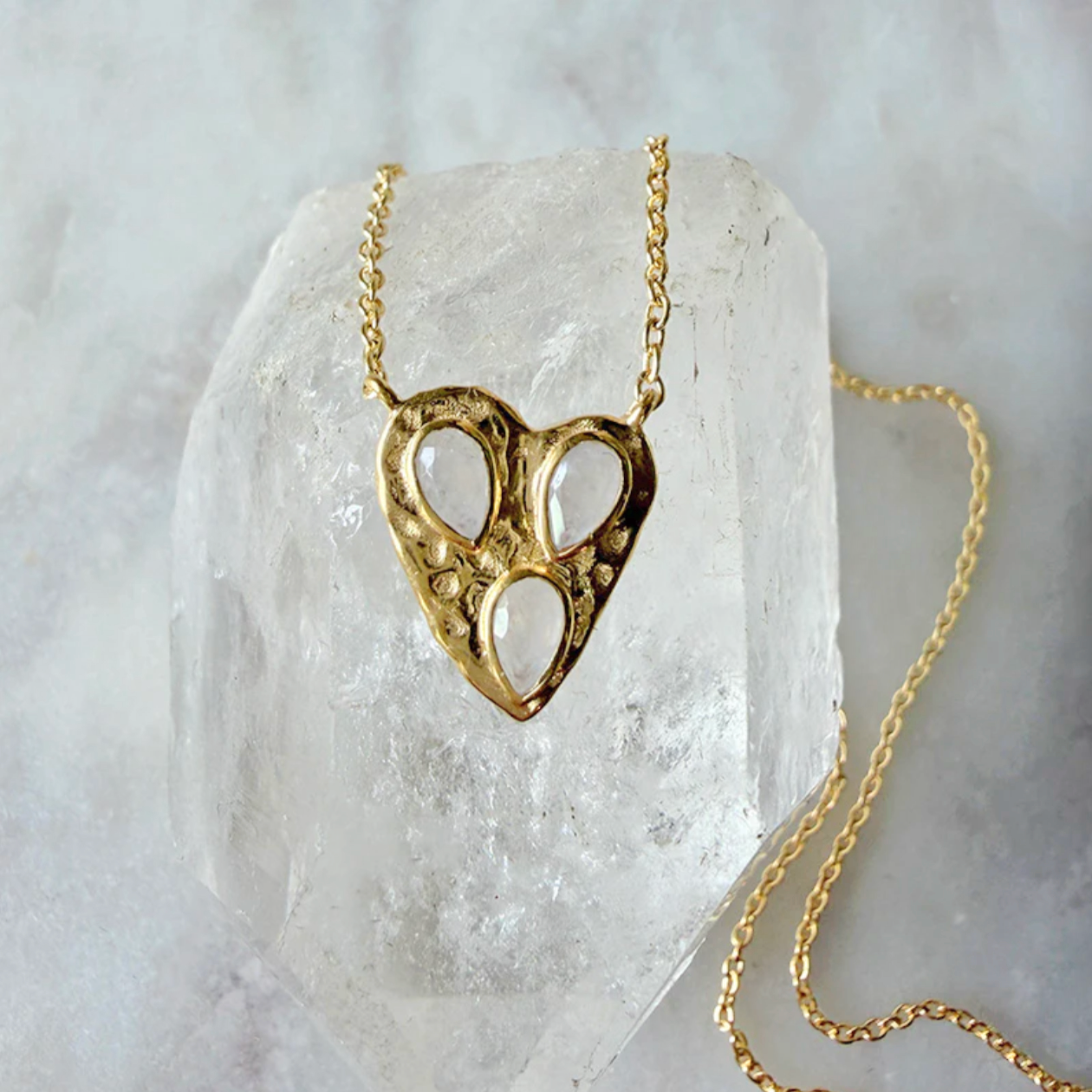 Moonstone Heart Necklace
