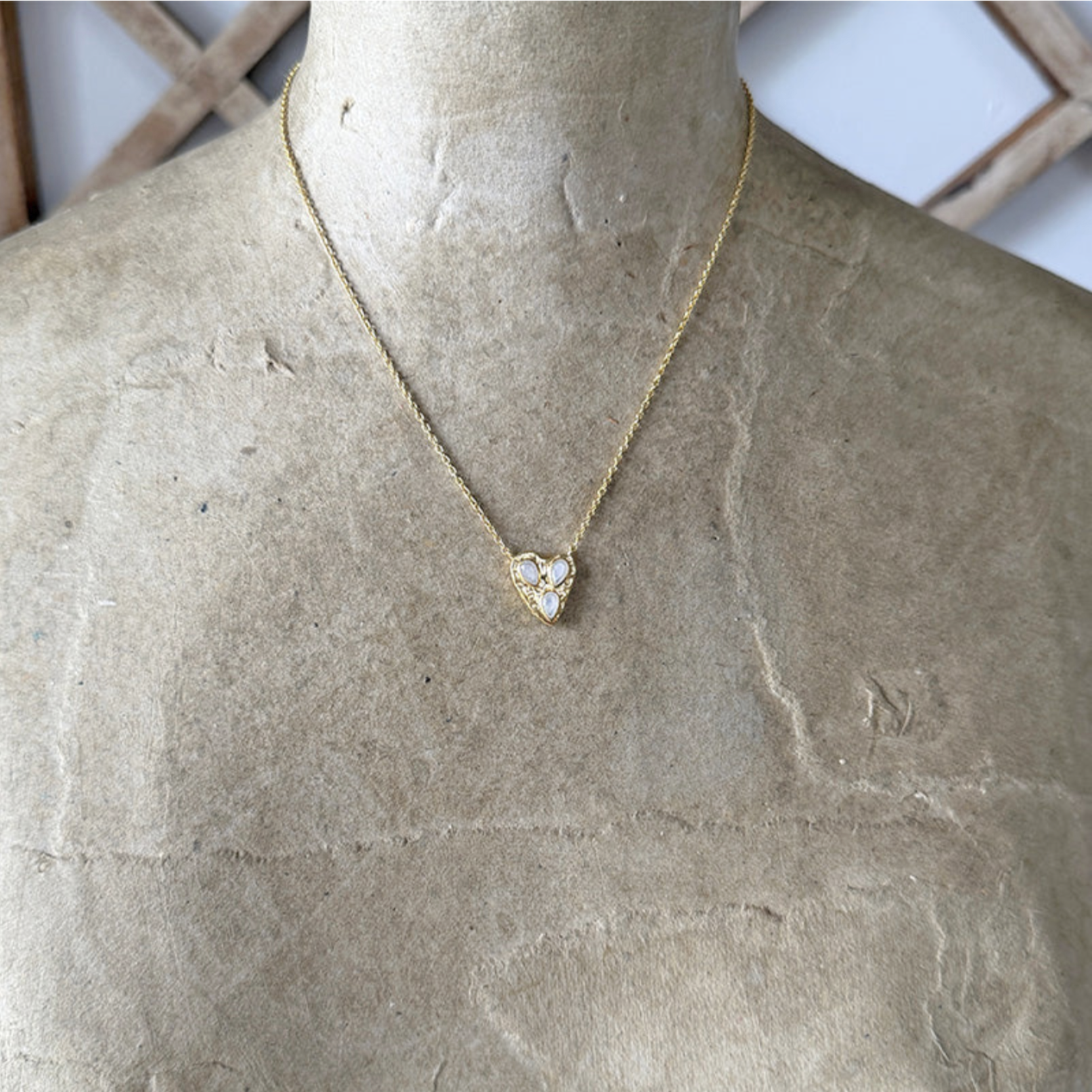 Moonstone Heart Necklace