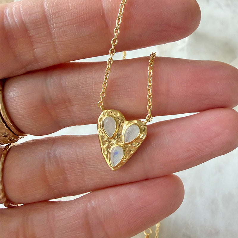 Moonstone Heart Necklace