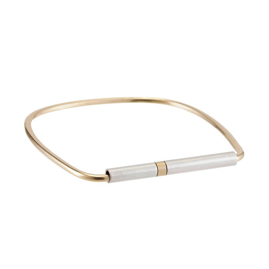 Gold + Silver Repetition Bangle Bracelet
