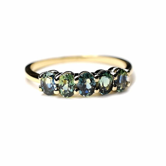 14k Gold + Teal Montana Sapphire 'Royal Mile' Ring