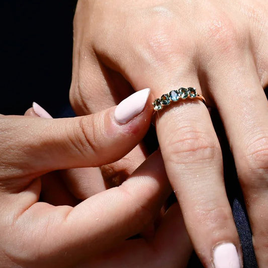 14k Gold + Teal Montana Sapphire 'Royal Mile' Ring
