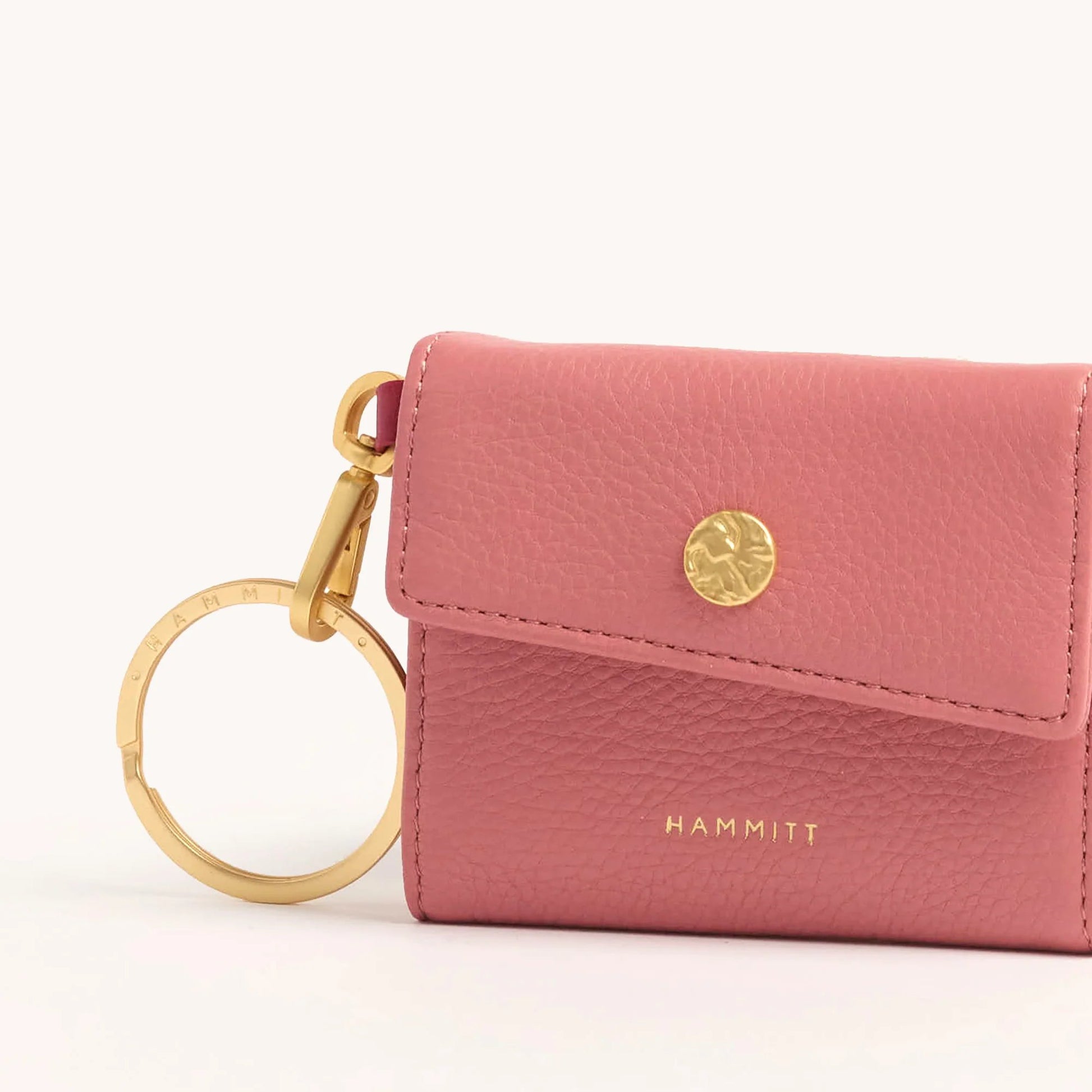 Hammitt Royce Key Wallet - LIMITED EDITION Curtain Call Pink/Brushed Gold Hammered