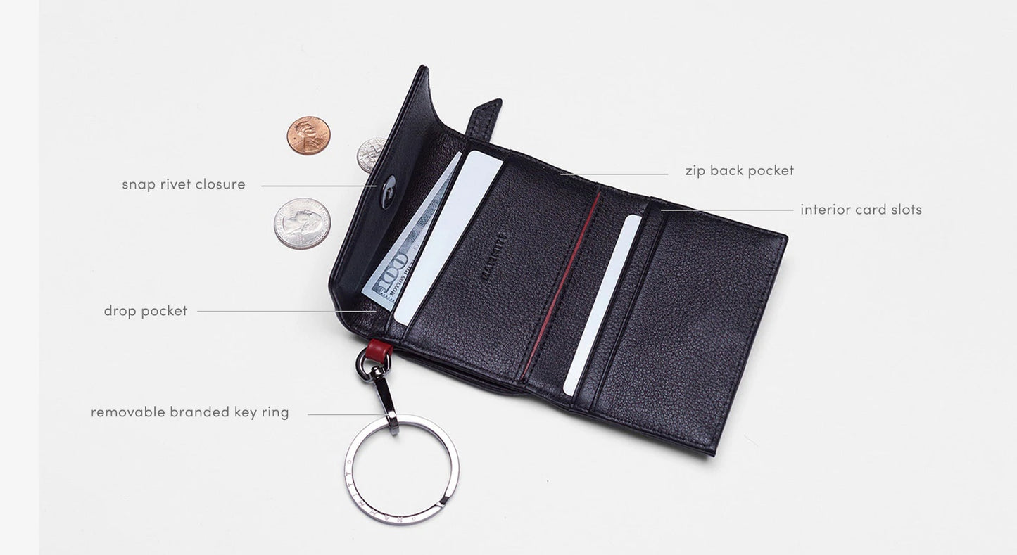 Hammitt Royce Keyring Wallet - Black/Gunmetal