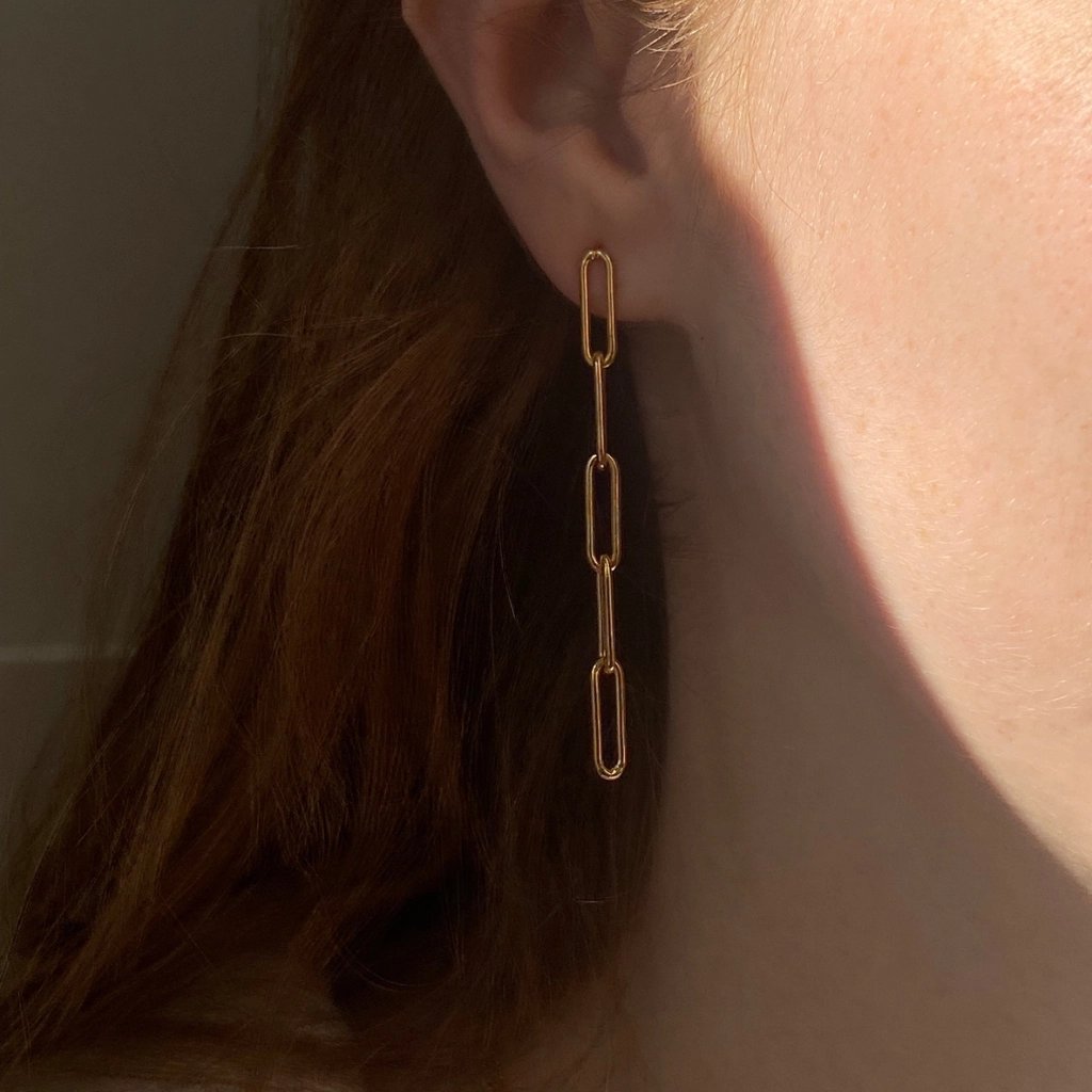 Classic Paperclip Earrings – Gold Filled