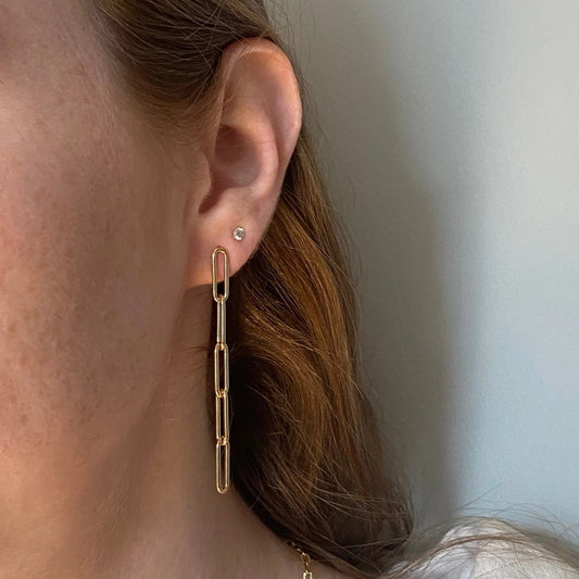Classic Paperclip Earrings – Gold Filled