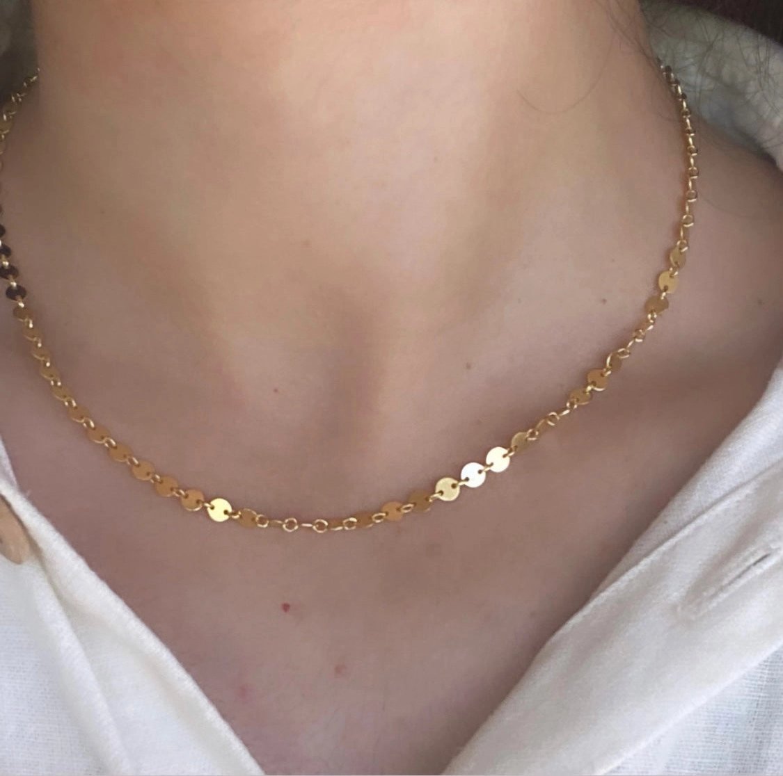 Coin Chain Necklace (select material)